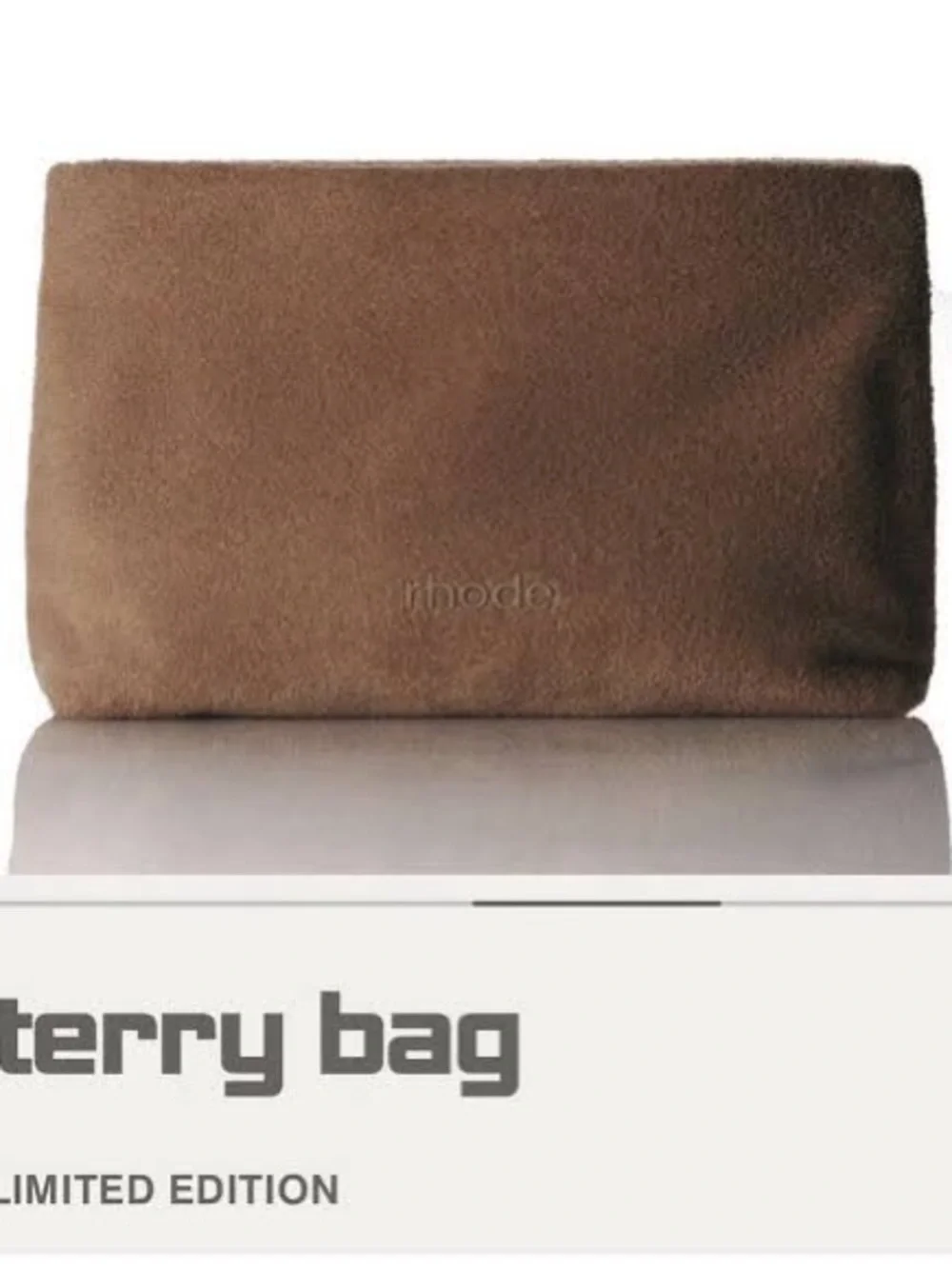 RHODE Tan Suede Toiletry Pouch